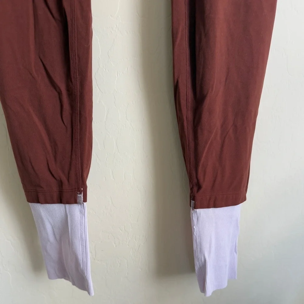 Nike Women’s High Rise Chocolate Brown Luxe Yoga Leggings Colorblock in Size XXL